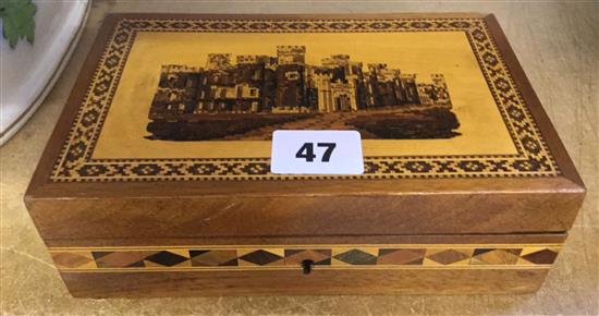 Tunbridge Ware rosewood Eridge Castle mosaic rectangular box